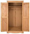 Traditional Wardrobe in Solid Pine Wood with 2 Doors and Internal Hanging Rail DL Traditional