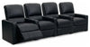 Transitional Row of 4 Cinema Chairs in Black Bonded Leather with Lumbar Support DL Transitional