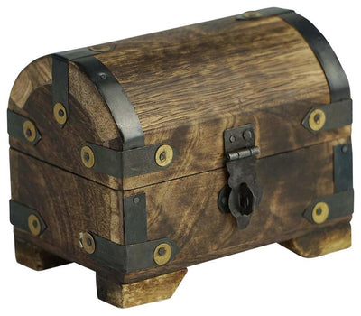 Treasure Storage Chest, Durable Wood and Metal Construction and Stones DL Traditional