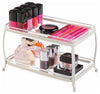 Vanity Makeup Organiser With Steel Frame and Double Shelf, Modern Design DL Modern