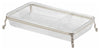 Vanity Tray With Steel Frame and Plastic Insert, 3 Compartments for Storage DL Modern