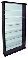 Wall Display Cabinet, Black Finished Solid Wood With 6 Glass Inner Shelves DL Contemporary