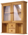 Wall Display Unit, Brown Solid Wood With 2-Door, 2-Drawer and Shelves DL Traditional