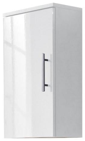 Wall Hanging Cabinet in White Finished MDF with Internal Adjustable Shelves DL Modern