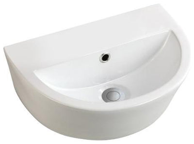 Wall Mounted Basin Sink, White Ceramic With 1 Tap Hole, Modern Design DL Modern