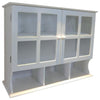 Wall Mounted Cabinet, White MDF With 2 Glass Doors and 1 Adjustable Shelf DL Traditional