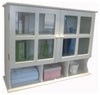 Wall Mounted Cabinet, White MDF With 2 Glass Doors and 1 Adjustable Shelf DL Traditional