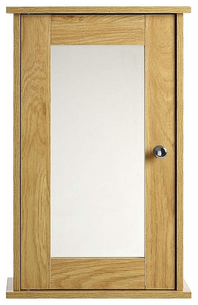 Wall Mounted Cabinet, Wood With Mirrored Door and Inner Shelf for Storage DL Traditional