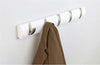 Wall Mounted Clothes Rack in Wood with 5 Flip Hanger Hooks, Simple Modern Design DL Modern