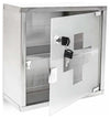 Wall Mounted Medicine Cabinet in Stainless Steel with Locking Door and 2 Shelves DL Modern