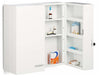 Wall Mounted Medicine Cabinet, White Steel With 2-Door and 11-Compartment