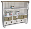 Wall Mounted Shelving Unit in White Finished Wood with 3 Drawers and 4 Hooks DL Traditional