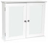 Wall Mounted Storage Cabinet, MDF With Mirrored Double Doors and Inner Shelf DL Modern