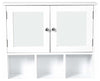 Wall Mounted Storage Cabinet With Mirrored Double Doors and 3 Open Shelves DL Modern