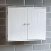 Wall Mounted Storage Cabinet With White Finished MDF, Double Doors, Inner Shelf DL Traditional