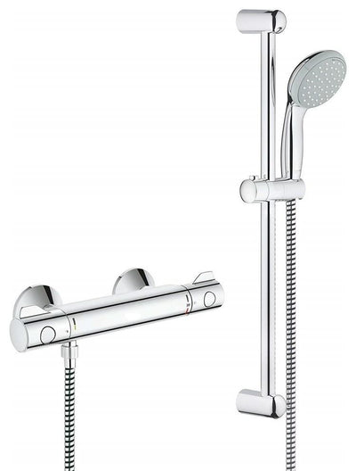 Wall Mounted Thermostat Shower Set, Solid Brass With Chrome Plated Finish DL Modern