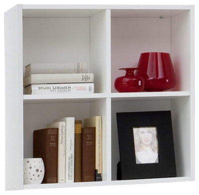 Wall Shelf, MDF With Open Shelves, White Finish DL Modern