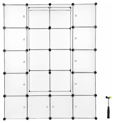 Wardrobe Cube Organiser, Plastic With Hanging Rails, Simple Modern Design DL Modern
