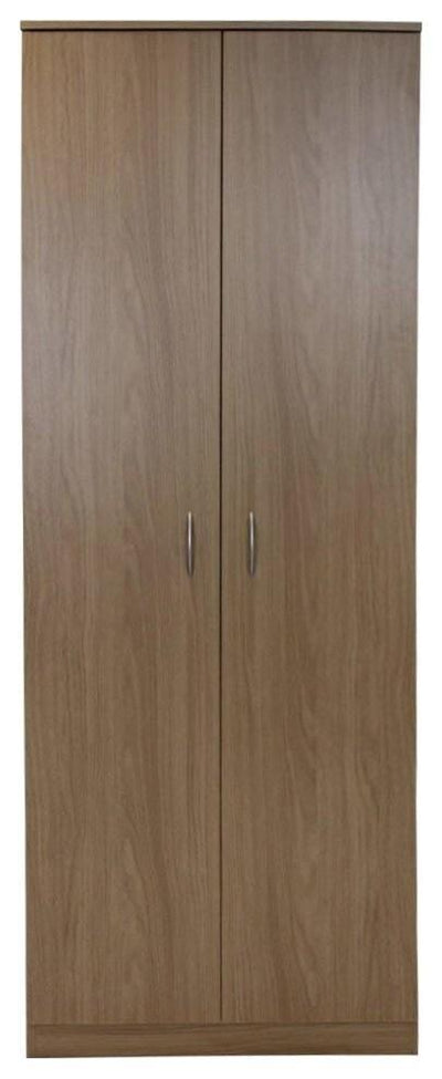 Wardrobe, MDF With 2-Door and Internal Hanging Rail, Simple Modern Design, Oak DL Modern