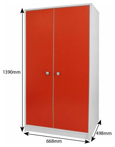 Wardrobe, Wood With Football Shaped Handle and 2-Door, Simple Modern Design DL Modern
