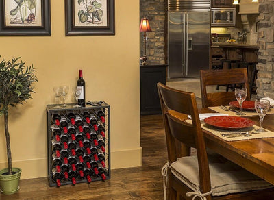 Wine Rack, Steel With Glass Table Top, Perfect for Placing Your Bottles DL Modern